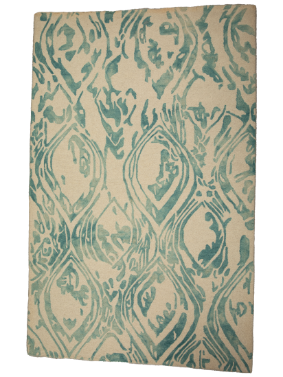 Modern Beige Trellis Hand -Tufted Rug