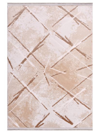 Luminous Stripe Cream & Beige Living Room Rug