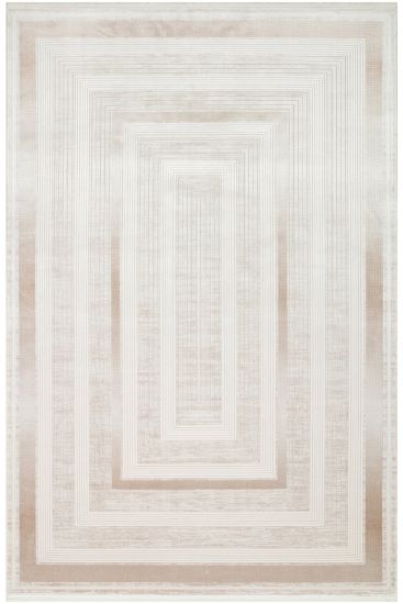 Quaptin Cream Beige Modern Bordered Living Room Rug
