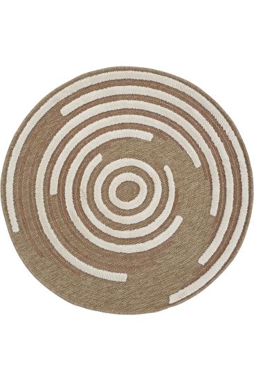 Saprite Brown Cream Geometric Living Room Rug