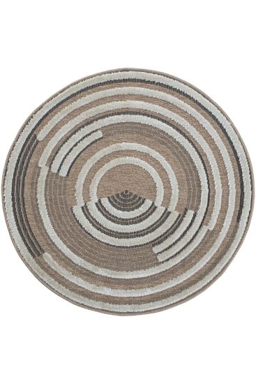 Saprite Brown Cream Geometric Area Rug