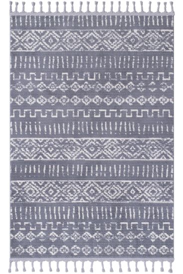 Peptal Grey Aztec Scandi Indoor Rug