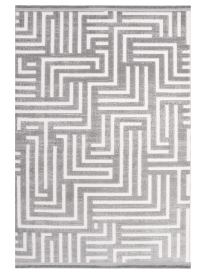 Luminous Stripe White & Grey Modern Area Rug