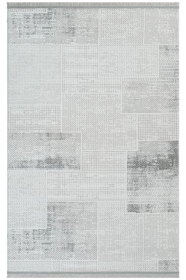 Norptis Grey Abstract Bedroom Rug