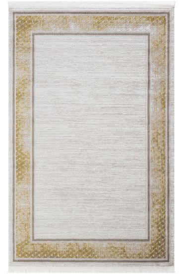 Norptis Cream & Grey Bordered Living Room Rug