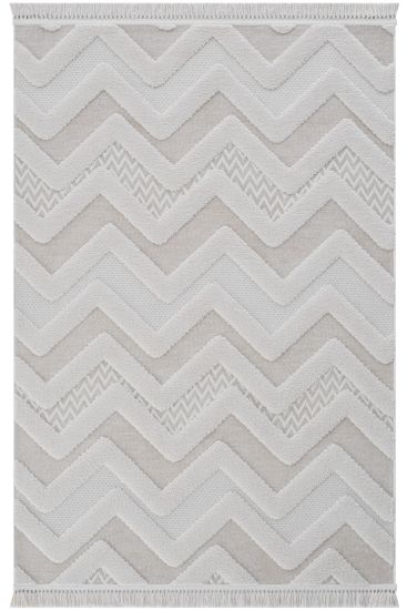 Bloptik Cream Beige Chevron Indoor Rug
