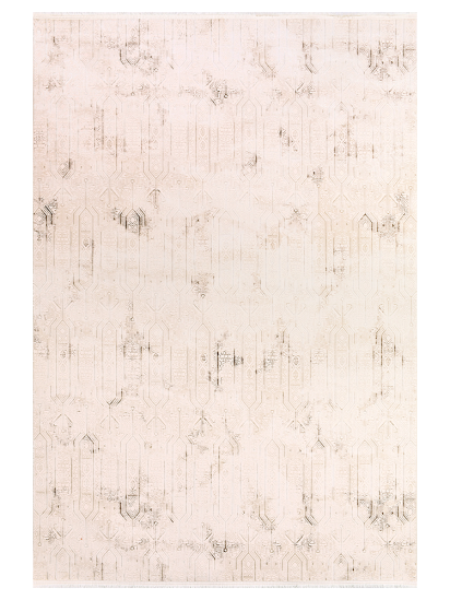 Jewel Cream & Grey Distressed Modern Area Rug