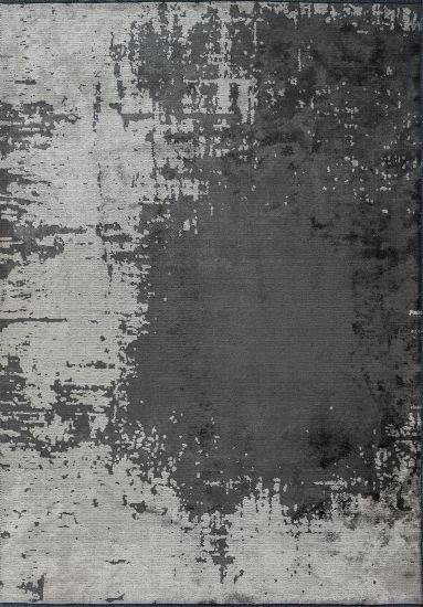 Grey & Black Tundra Abstract Living Room Rug