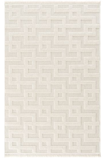 Osptar Beige Geometric Living Room Rug