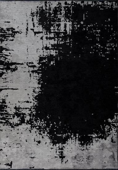 Black & Grey Abstract Tundra Area Rug