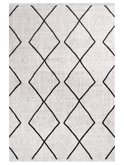Jewel Beige & Black Distressed Area Rug