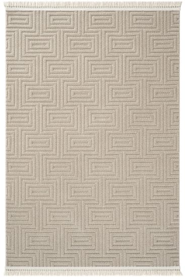 Haptiny Brown Modern Geometric Indoor Rug
