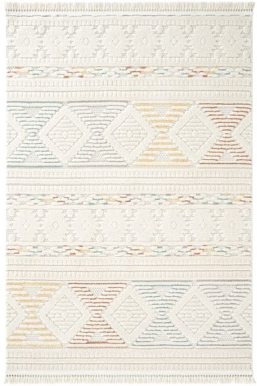 Haptiny Cream Modern Bohemian Living Room Rug