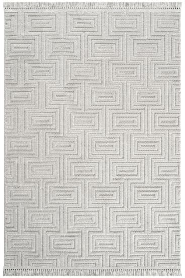 Haptiny Grey Geometric Living Room Rug