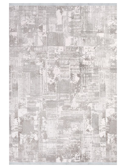 Crafted Beige & Grey Distressed Living Room Rug