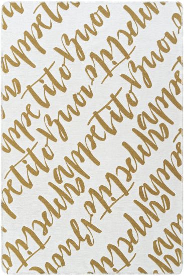 Perptal Cream Gold Modern Plain Area Rug