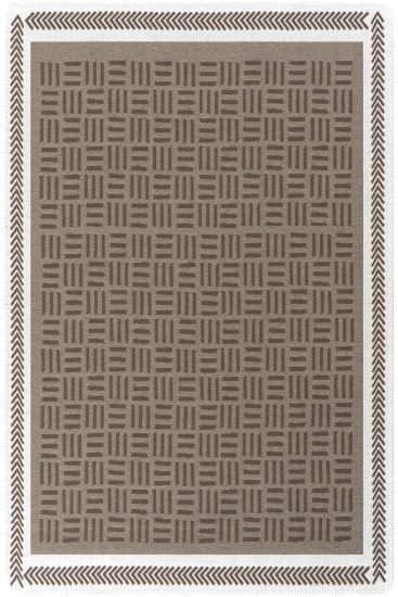 Perptal Brown Cream Modern Patterned Living Room Rug