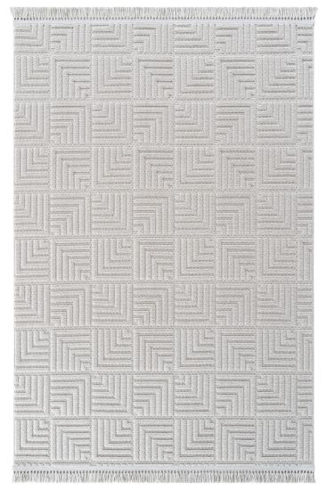 Stoptral Grey Modern Patterned Living Room Rug