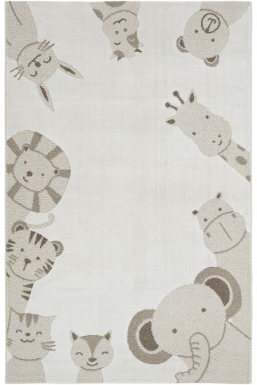 Smile85 Cream Beige Kids Patterned Area Rug