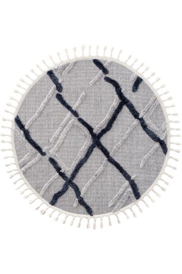 Paltino Grey Charcoal Patterned Bedroom Rug