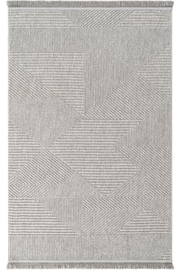Verptal Grey Modern Patterned Bedroom Rug