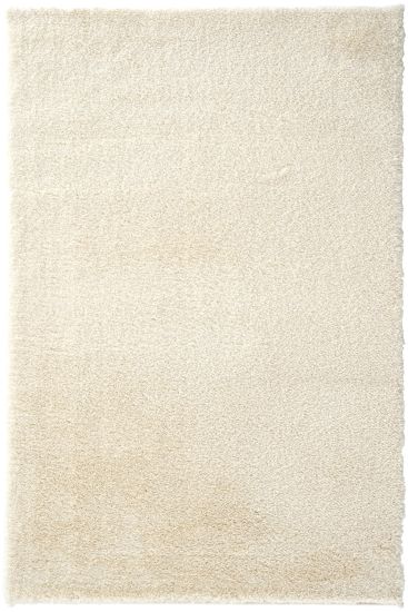 Soptal Cream Plain Shaggy Bedroom Rug