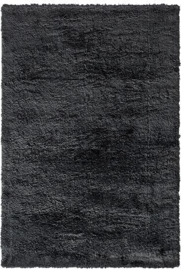 Soptal Black Plain Shaggy Bedroom Rug