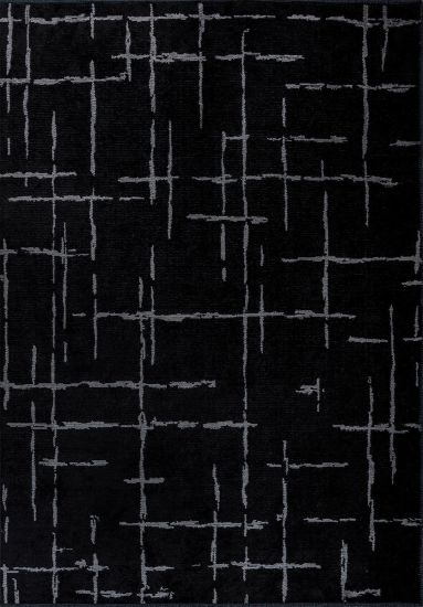 Glimmer Black & Grey Abstract Indoor Outdoor Rug