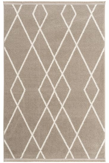 Vetpina Brown Cream Patterned Indoor Rug