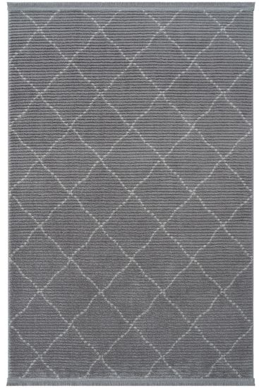 Vetpina Grey Modern Geometric Living Room Rug