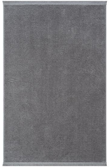 Vetpina Charcoal Plain Stripes Bedroom Rug