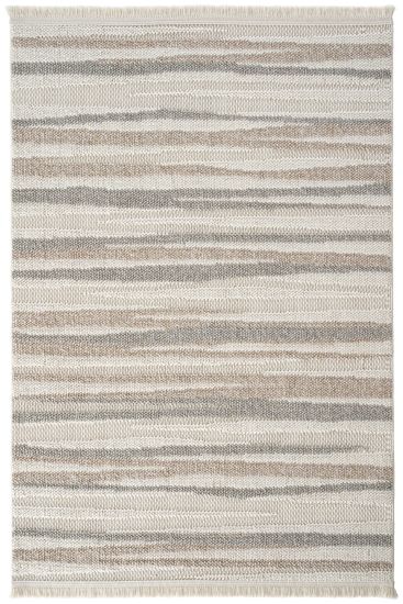 Miptasa Beige Brown Modern Stripes Indoor Rug