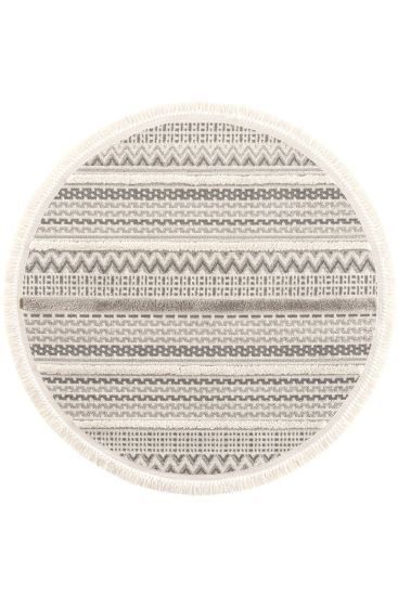 Saptrika Cream Grey Boheniam Bedroom Rug