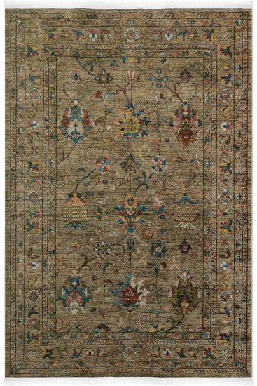 Viptrage Green Multicolour Modern Persian & Oriental Indoor Rug