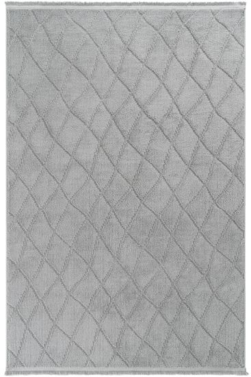 Neptork Grey Patterned Area Rug
