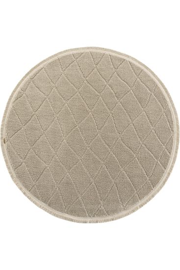 Neptork Beige Patterned Bedroom Rug