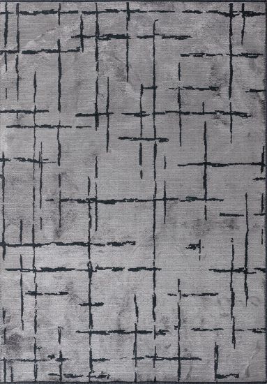 Grey & Black Glimmer Abstract Living Room Rug