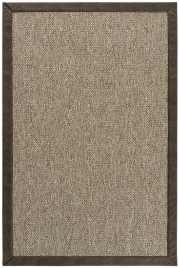 Jute & Sisal Bordered Outdoor Area Rug Brown Sipatal