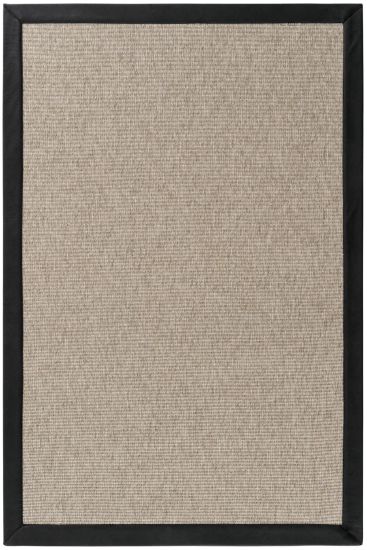 Sipatal Beige Black Jute & Sisal Bordered Outdoor Area Rug