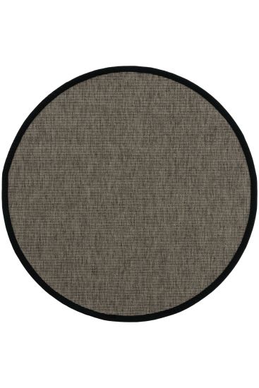 Sipatal Grey Black Jute & Sisal Bordered Outdoor Area Rug