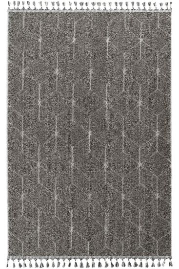 Breptis Grey Plain Geometric Indoor Rug
