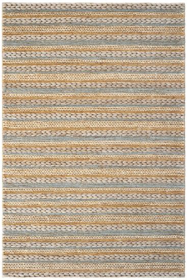 Napturals Beige Gold Stripes Living Room Rug