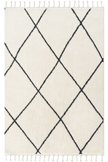 Miptlan Cream Geometric Bedroom Rug