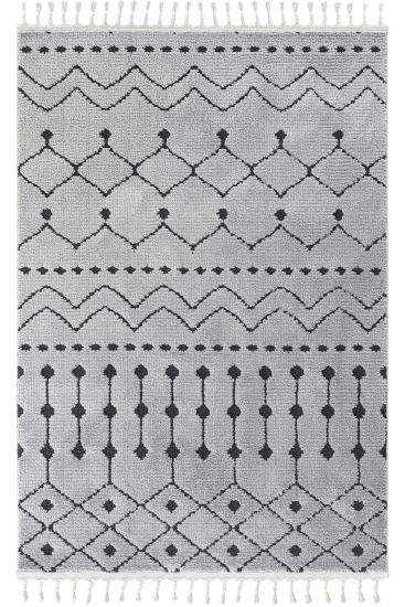 Miptlan Grey Black Bohemian Area Rug