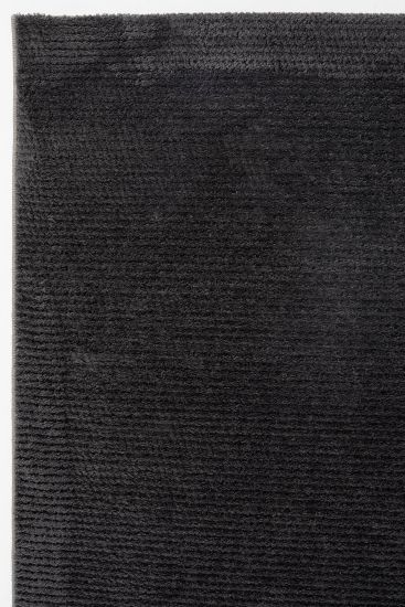 Peptal Charcoal Plain Bedroom Rug