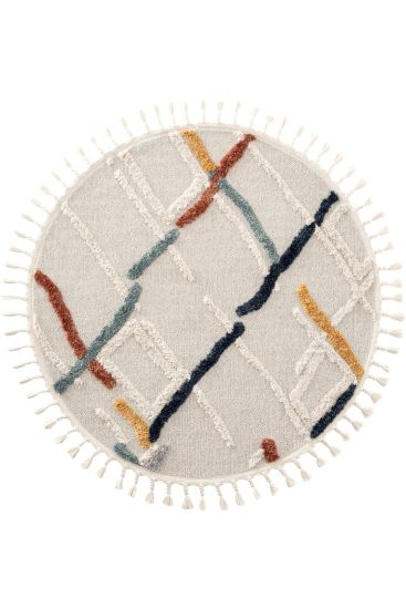 Paltino Cream Multicolour Patterned Living Room Rug