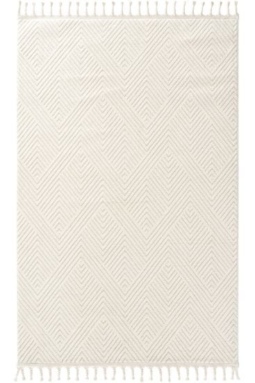 Scaptil Cream Modern Plain Area Rug