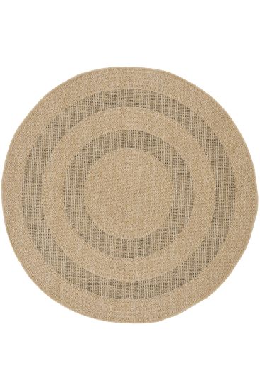 Atina85 Beige Patterned Bordered Bedroom Rug