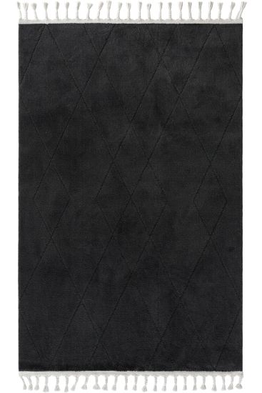 Scaptil Charcoal Plain Geometric Area Rug