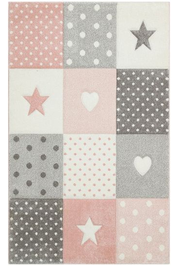 Cooptik Pink Cream Kids Area Rug
